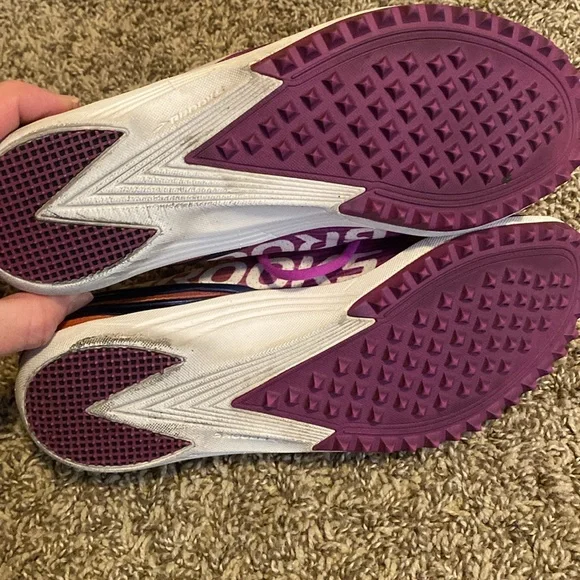 Brooks Mach 17 Spikeless Medium Track Flats Pink Orange 8.5 - Picture 8 of 12